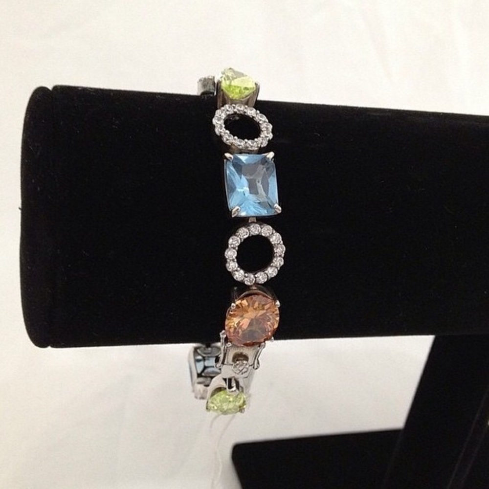 Elegant Stamped 925 Sterling Silver semi precious  Gemstone Bracelet